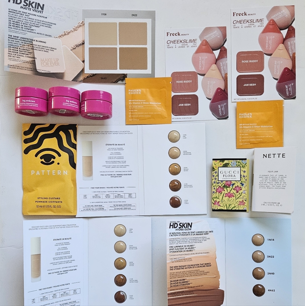 x14 Gucci Makeup Skincare Bundle Foundation Amika Body Lip Cheek Tint Hs Skin
